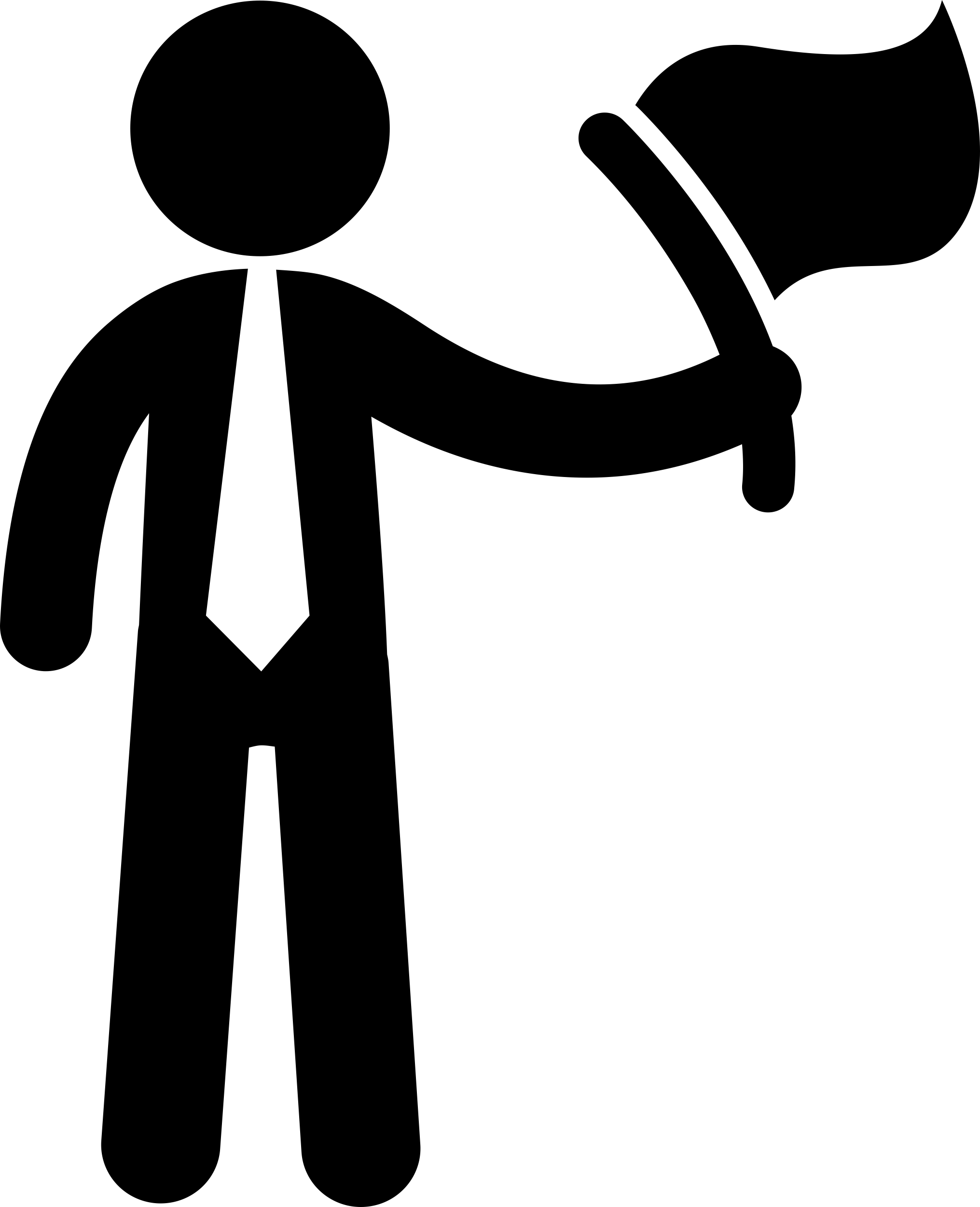 Businessman Holding A Triangular Flag Sticker Svg Vector Free Vectors